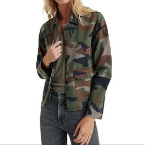 Lucky Brand Camo Utility Shirt Jacket Green Size S